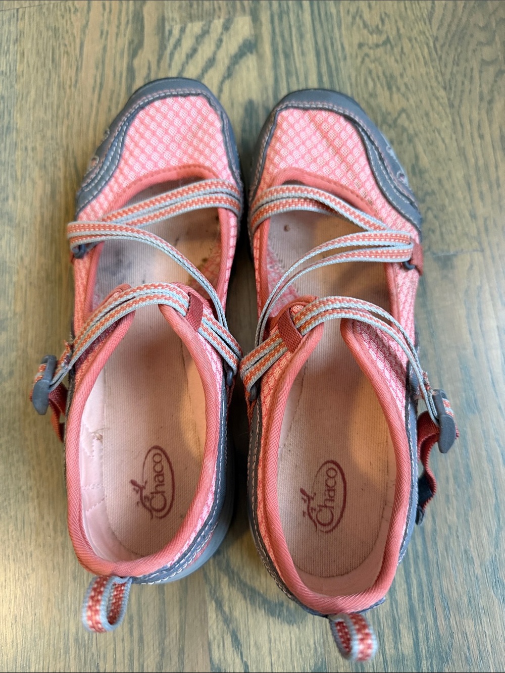 Chaco Pink and Gray Girls' Mary Jane Style Sport Sandals - Picture 2 of 5